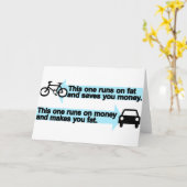 Carte Vélo drôle contre la voiture (Fleur jaune)