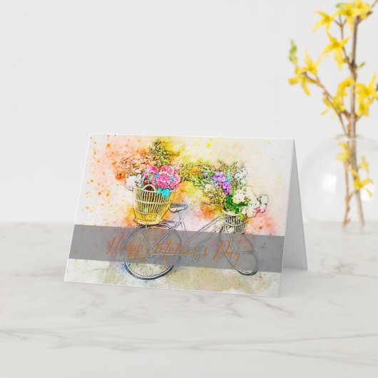 Carte Vélo et fleurs (Fleur jaune)
