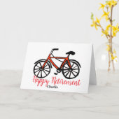 Carte Vélo rouge Bonne Retraite (Fleur jaune)