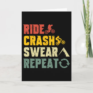 Carte Vélo tout terrain drôle de trajet crash jurer répé