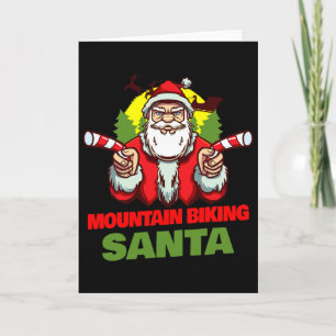 Carte Vélo tout terrain Père Noël Noël Vacances Mont