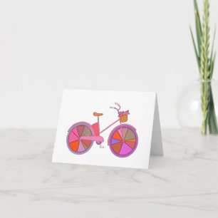 Carte Vélo Vintage coloré avec fleurs Illustration
