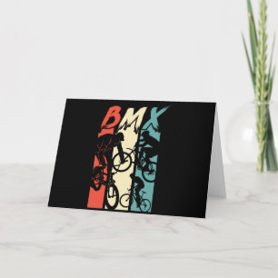 Carte Vélo vintage Retro BMX Rider Freestyle Stunt Biker