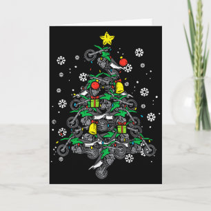 Carte Vélos tout terrain arbre de Noël Xmas Motocross Ho