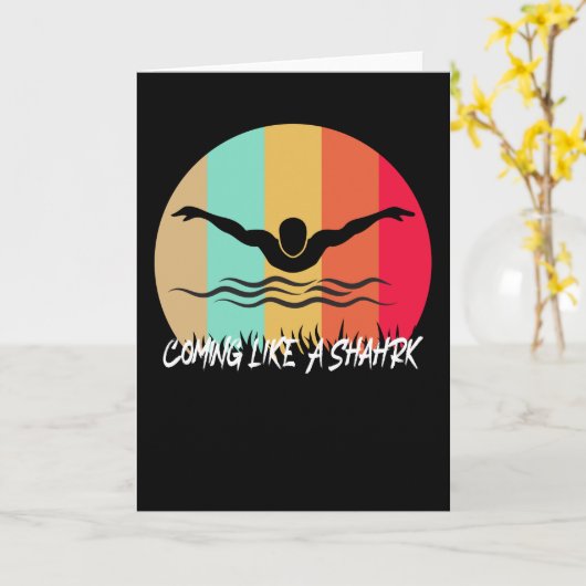 Carte Venant comme un requin - nageur rapide (Fleur jaune)