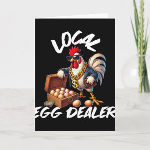 Carte Vendeur d'oeufs local Poulet Rétro Drôle Fermier P