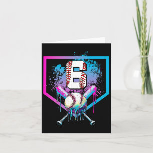 Carte Vendre Drip 6e Anniversaire Plaque de Base Garçons