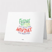 Carte Vendredi 13 est Meilleur que Lundi peu importe (Dos)