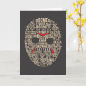 Carte Vendredi 13 | Masque de hockey typographique (Fleur jaune)