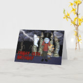 Carte Vendredi 13e anniversaire, Fantôme Éffrayant, et c (Fleur jaune)