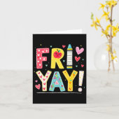 Carte Vendredi drôle Happy Friday Week-end Prof Retour (Fleur jaune)