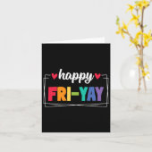 Carte Vendredi Joyeux Vendredi Drôle Professeur Weekend (Fleur jaune)