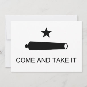 Carte Venez et prenez le Texas Drapeau bataille de Gonza