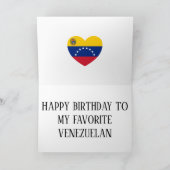 Carte Venezuela Drapeau patriotique Anniversaire (Intérieur)