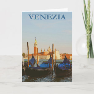 Carte Venice Italie Gondolas Retro Poster Vintage voyage