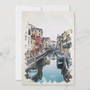Carte Venise Italie Aquarelle Art