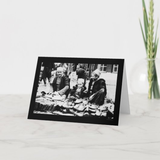 Carte Vente de sandales en Albanie 1923 (Devant)