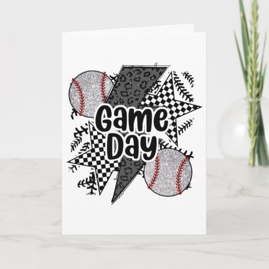 Carte Vente Rétro Jeu Jour Damier Léopard Vente Maman Mo (Devant)