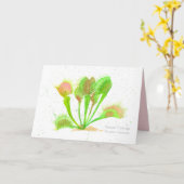 Carte Vénus Flytrap Plante Watercolor Illustration Blank (Fleur jaune)