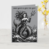 Carte Vépar Sirène des Mers Inférnales Illustration (Fleur jaune)