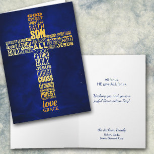 Carte Verbe or Croix chrétienne Pâques