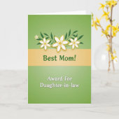 Carte Verdant Best Mom Illustration Card (Fleur jaune)