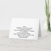 Carte Verdi, septembre à Sam Houston Park (Dos)