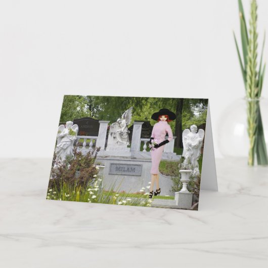 Carte Verdi - vêtement rose, anges dans le cimetière de (Devant)