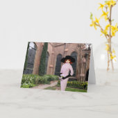 Carte Verdi - vêtement rose, ressort à l'église du (Fleur jaune)