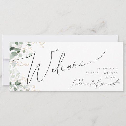 Carte Verdure et or | En-tête de graphique de siège (Devant)