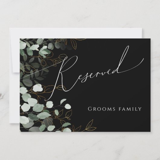 Carte Verdure et or | Panneau réservé noir (Dos)