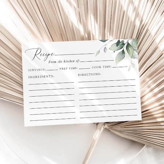 Carte Verdure, feuilles d'eucalyptus, recette de douche 