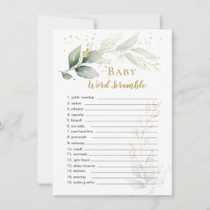 Carte Verdure Foliage Baby Word Scramble Jeu