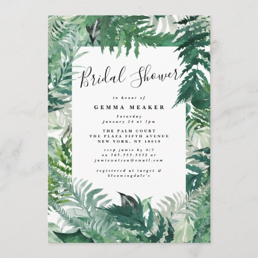 Carte Verdure modifiable Mariage moderne (Devant)