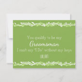 Carte Verdure rustique | Vine Mariage Be My Groomsman (Dos)