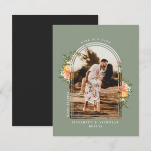 Carte Verger de Citrus Élégant Boho Enregistrez la Dat