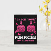 Carte Vérifiez Vos Citrouilles Ruban Rose Halloween (Fleur jaune)