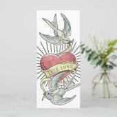 Carte Véritable Amour | Oiseaux de tatouage Vintages ave (Debout devant)