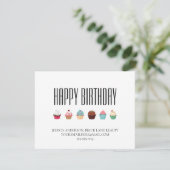 Carte Véritable Business Cupcake Joyeux anniversaire (Debout devant)