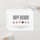Carte Véritable Business Cupcake Joyeux anniversaire (Devant/Arrière en situation)
