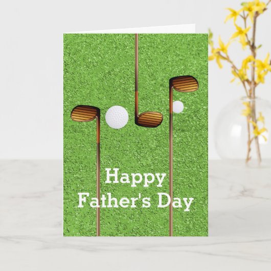 Carte Véritable Fête des pères Golfer Trou en un (Fleur jaune)