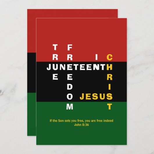 Carte VÉRITABLE LIBERTÉ DANS CHRIST Christian Junetten C (Devant / Derrière)