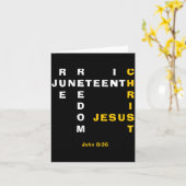 Carte véritable liberté en Jésus chrétien Juneteenth (Fleur jaune)