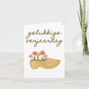 Carte Verjaardag Gelukkige, joyeux anniversaire néerland