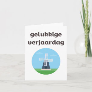 Carte Verjaardag Gelukkige, joyeux anniversaire néerland