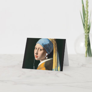 Carte Vermeer Girl avec perle oreilles et écouteurs