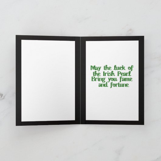 Carte Vermeer Pearl Écouter Clover St Patrick's Day (Intérieur)