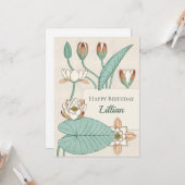 Carte Verneuil Water lily 1896 CC1200 Fleur anniversaire (Devant/Arrière en situation)