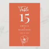 Carte Vérone Sunset Floral Mariage 5x7 Numéro de tableau (Devant)