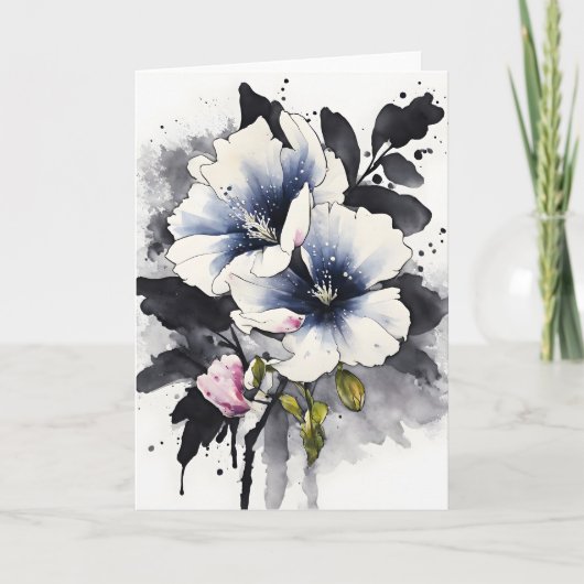 Carte Véronique - Fleurs à l'aquarelle (Devant)